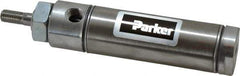 Parker - 1-1/2" Stroke x 1-1/16" Bore Double Acting Air Cylinder - 1/8 Port, 5/16-24 Rod Thread, 250 Max psi, 14 to 140°F - Eagle Tool & Supply