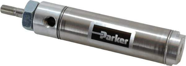 Parker - 2" Stroke x 1-1/16" Bore Double Acting Air Cylinder - 1/8 Port, 5/16-24 Rod Thread, 250 Max psi, 14 to 140°F - Eagle Tool & Supply