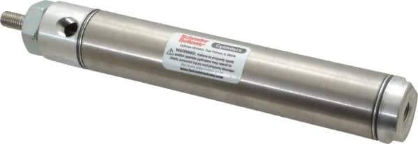 Parker - 4" Stroke x 1-1/16" Bore Double Acting Air Cylinder - 1/8 Port, 5/16-24 Rod Thread, 250 Max psi, 14 to 140°F - Eagle Tool & Supply