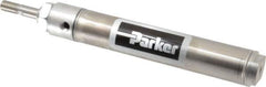 Parker - 5" Stroke x 1-1/4" Bore Double Acting Air Cylinder - 1/8 Port, 7/16-20 Rod Thread, 250 Max psi, 14 to 140°F - Eagle Tool & Supply