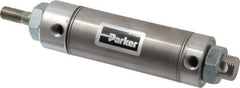 Parker - 2" Stroke x 1-1/2" Bore Double Acting Air Cylinder - 1/8 Port, 7/16-20 Rod Thread, 250 Max psi, 14 to 140°F - Eagle Tool & Supply