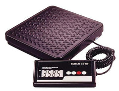 Taylor - 12" x 12" Wide Base, 400 Lb Capacity, LCD with 6' Cable Receiving Scale - Steel Tread Plate Platform - Eagle Tool & Supply