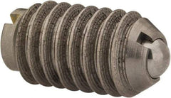 Gibraltar - 5/16-18, 0.156" Ball Diam, 37/64" Body Length, 0.04" Max Ball Reach, Threaded Ball Plunger - Stainless Steel Body, Stainless Steel Ball, 6 Lb Initial End Force, 17 Lb Final End Force, Locking Element - Eagle Tool & Supply