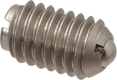 Gibraltar - 3/8-16, 0.187" Ball Diam, 5/8" Body Length, 0.048" Max Ball Reach, Threaded Ball Plunger - Stainless Steel Body, Stainless Steel Ball, 6 Lb Initial End Force, 21 Lb Final End Force - Eagle Tool & Supply