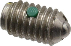 Gibraltar - 3/8-16, 0.187" Ball Diam, 5/8" Body Length, 0.048" Max Ball Reach, Threaded Ball Plunger - Stainless Steel Body, Stainless Steel Ball, 6 Lb Initial End Force, 21 Lb Final End Force, Locking Element - Eagle Tool & Supply
