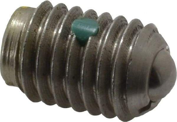 Gibraltar - 1/2-13, 0.281" Ball Diam, 3/4" Body Length, 0.072" Max Ball Reach, Threaded Ball Plunger - Stainless Steel Body, Stainless Steel Ball, 6 Lb Initial End Force, 30 Lb Final End Force, Locking Element - Eagle Tool & Supply
