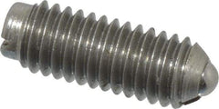 Gibraltar - 10-32, 0.093" Ball Diam, 33/64" Body Length, 0.025" Max Ball Reach, Threaded Ball Plunger - Stainless Steel Body, Stainless Steel Ball, 0.5 Lb Initial End Force, 1.5 Lb Final End Force - Eagle Tool & Supply