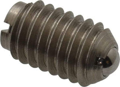 Gibraltar - 3/8-16, 0.187" Ball Diam, 5/8" Body Length, 0.048" Max Ball Reach, Threaded Ball Plunger - Stainless Steel Body, Stainless Steel Ball, 2.5 Lb Initial End Force, 5 Lb Final End Force - Eagle Tool & Supply