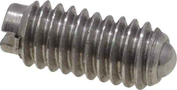 Gibraltar - 6-40, 0.078" Ball Diam, 5/16" Body Length, 0.023" Max Ball Reach, Threaded Ball Plunger - Stainless Steel Body, Stainless Steel Ball, 0.5 Lb Initial End Force, 1 Lb Final End Force - Eagle Tool & Supply