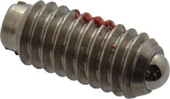 Gibraltar - 6-40, 0.078" Ball Diam, 5/16" Body Length, 0.023" Max Ball Reach, Threaded Ball Plunger - Stainless Steel Body, Stainless Steel Ball, 0.5 Lb Initial End Force, 1 Lb Final End Force, Locking Element - Eagle Tool & Supply