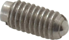 Gibraltar - 8-36, 0.093" Ball Diam, 11/32" Body Length, 0.025" Max Ball Reach, Threaded Ball Plunger - Stainless Steel Body, Stainless Steel Ball, 0.5 Lb Initial End Force, 1.25 Lb Final End Force - Eagle Tool & Supply