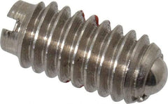 Gibraltar - 8-32, 0.093" Ball Diam, 11/32" Body Length, 0.025" Max Ball Reach, Threaded Ball Plunger - Stainless Steel Body, Stainless Steel Ball, 0.5 Lb Initial End Force, 1.25 Lb Final End Force, Locking Element - Eagle Tool & Supply