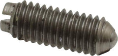 Gibraltar - 10-32, 0.093" Ball Diam, 33/64" Body Length, 0.025" Max Ball Reach, Threaded Ball Plunger - Stainless Steel Body, Stainless Steel Ball, 1.5 Lb Initial End Force, 3 Lb Final End Force, Locking Element - Eagle Tool & Supply