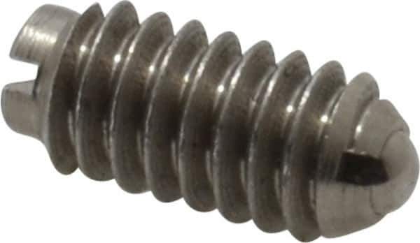 Gibraltar - 1/4-20, 0.125" Ball Diam, 17/32" Body Length, 0.035" Max Ball Reach, Threaded Ball Plunger - Stainless Steel Body, Stainless Steel Ball, 3 Lb Initial End Force, 7 Lb Final End Force - Eagle Tool & Supply