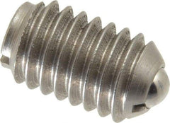 Gibraltar - 3/8-16, 0.187" Ball Diam, 5/8" Body Length, 0.048" Max Ball Reach, Threaded Ball Plunger - Stainless Steel Body, Stainless Steel Ball, 5 Lb Initial End Force, 10 Lb Final End Force - Eagle Tool & Supply