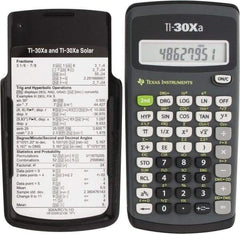 Texas Instruments - LCD 1 Function Handheld Calculator - 10 x 1 Display Size, Dark Gray & Black, (2) A76 Batteries Powered, 6" Long x 3-1/8" Wide - Eagle Tool & Supply