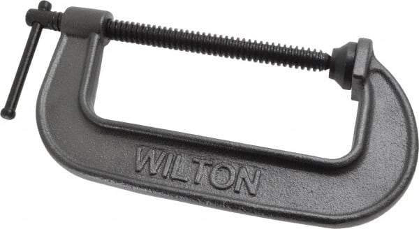 Wilton - Light-Duty 6" Max Opening, 2-3/4" Throat Depth, Ductile Iron Standard C-Clamp - 2,450 Lb Capacity, 0" Min Opening, Standard Throat Depth - Eagle Tool & Supply