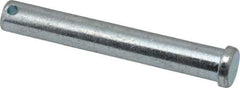 Made in USA - 1/2" Pin Diam, 3-1/2" OAL, Standard Clevis Pin - 5/32" Hole, 3-11/32" Usable Length, Zinc-Plated Steel - Eagle Tool & Supply