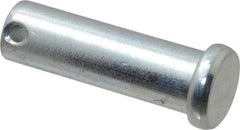 Made in USA - 5/8" Pin Diam, 2" OAL, Standard Clevis Pin - 5/32" Hole, 1-27/32" Usable Length, Zinc-Plated Steel - Eagle Tool & Supply