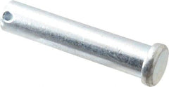 Made in USA - 5/8" Pin Diam, 3" OAL, Standard Clevis Pin - 5/32" Hole, 2-27/32" Usable Length, Zinc-Plated Steel - Eagle Tool & Supply