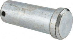 Made in USA - 1" Pin Diam, 2-1/2" OAL, Standard Clevis Pin - 13/64" Hole, 2-19/64" Usable Length, Zinc-Plated Steel - Eagle Tool & Supply