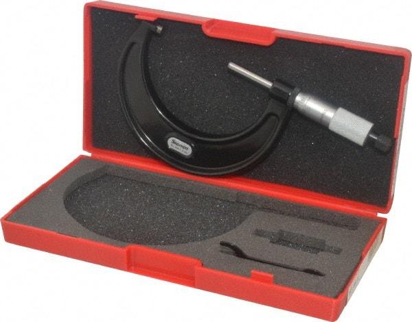 Starrett - 2 to 3" Range, 0.0001" Graduation, Mechanical Outside Micrometer - Ratchet Stop Thimble, Accurate to 0.00005" - Eagle Tool & Supply