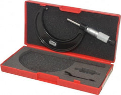 Starrett - 2 to 3" Range, 0.0001" Graduation, Mechanical Outside Micrometer - Ratchet Stop Thimble, Accurate to 0.00005" - Eagle Tool & Supply