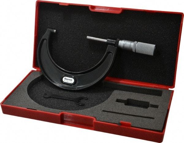 Starrett - 2 to 3" Range, 0.0001" Graduation, Mechanical Outside Micrometer - Friction Thimble, Accurate to 0.00005" - Eagle Tool & Supply
