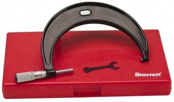 Starrett - 5 to 6" Range, 0.0001" Graduation, Mechanical Outside Micrometer - Friction Thimble, Accurate to 0.00005" - Eagle Tool & Supply