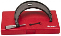 Starrett - 5 to 6" Range, 0.0001" Graduation, Mechanical Outside Micrometer - Friction Thimble, Accurate to 0.00005" - Eagle Tool & Supply