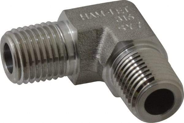 Ham-Let - 1/4" Grade 316 Stainless Steel Pipe 90° Male Elbow - MNPT End Connections, 7,500 psi - Eagle Tool & Supply