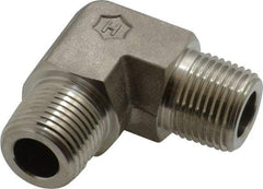 Ham-Let - 3/8" Grade 316 Stainless Steel Pipe 90° Male Elbow - MNPT End Connections, 7,300 psi - Eagle Tool & Supply
