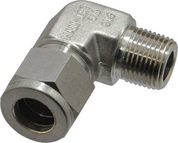 Ham-Let - 1/2" OD, Grade 316Stainless Steel Male Elbow - Comp x MNPT Ends - Eagle Tool & Supply