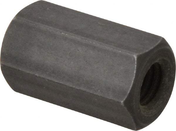 Gibraltar - M8x1.25 Thread, 24mm OAL Steel Standard Coupling Nut - Black Phosphate Coated, 13mm Width Across Flats, 15mm Width Across Points - Eagle Tool & Supply