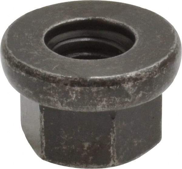 Gibraltar - M6, 14mm Flange Diam, 9mm High, 10mm Across Flats, Flange Nut - Grade 10 Steel, Black Phosphate Finish, 3" Flange Height, DIN 6331 - Eagle Tool & Supply