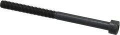 Made in USA - #10-32 UNF Hex Socket Drive, Socket Cap Screw - Alloy Steel, Black Oxide Finish, Partially Threaded, 2-1/2" Length Under Head - Eagle Tool & Supply