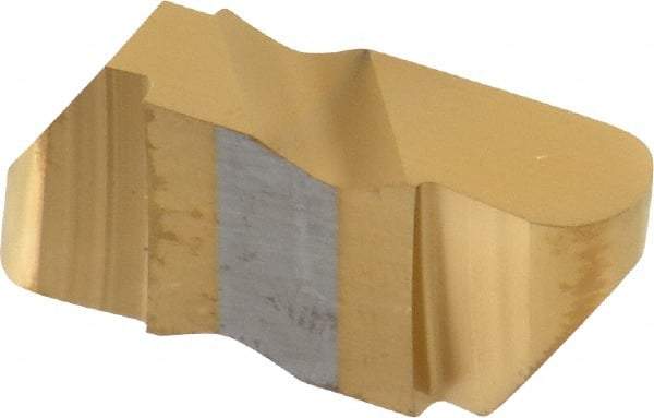 Tool-Flo - 4125FLR Grade GP3, 1/4" Cutting Width Carbide Grooving Insert - 6.35mm Max Depth of Cut, Right Hand, 1/8" Corner Radius, TiN Finish - Eagle Tool & Supply