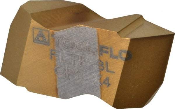 Tool-Flo - FLTP3 Grade GP3, Internal/External 60° V Threading Insert - 6 to 20 TPI Ext Pitch, 5 to 12 TPI Int Pitch, Left Hand Insert, TiN Finish, Carbide - Eagle Tool & Supply
