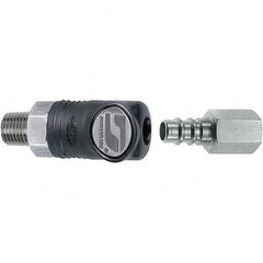 Dynabrade - 2 Piece 1/4" Body 1/4 NPT 150 psi Composite Industrial Pneumatic Coupling Plug Set - Eagle Tool & Supply