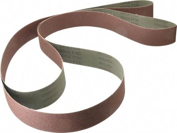 Tru-Maxx - 2" Wide x 132" OAL, 100 Grit, Aluminum Oxide Abrasive Belt - Aluminum Oxide, Fine, Coated - Eagle Tool & Supply