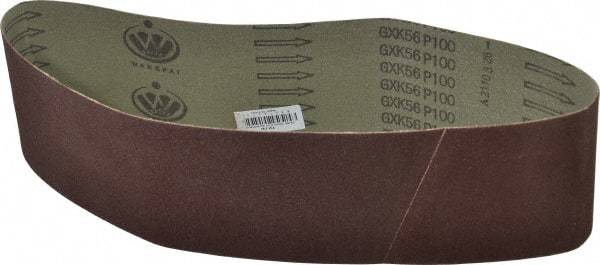 Tru-Maxx - 4" Wide x 36" OAL, 100 Grit, Aluminum Oxide Abrasive Belt - Aluminum Oxide, Fine, Coated - Eagle Tool & Supply