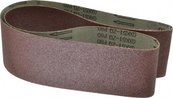 Tru-Maxx - 4" Wide x 54" OAL, 80 Grit, Aluminum Oxide Abrasive Belt - Aluminum Oxide, Medium, Coated - Eagle Tool & Supply