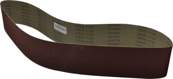 Tru-Maxx - 4" Wide x 54" OAL, 120 Grit, Aluminum Oxide Abrasive Belt - Aluminum Oxide, Fine, Coated - Eagle Tool & Supply