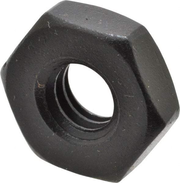 Gibraltar - 1/4-20 UNC Alloy Steel Right Hand Heavy Hex Jam Nut - 1/2" Across Flats, 11/64" High, Black Oxide Finish - Eagle Tool & Supply