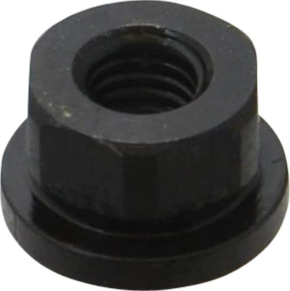 Gibraltar - 3/8-16 Steel Black Oxide Spherical Flange Nut - Grade 12L14, 1/2" High, 7/8" Diam x 1/8" High Flange, 1-1/4" Radius - Eagle Tool & Supply