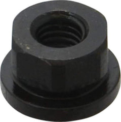 Gibraltar - 3/8-16 Steel Black Oxide Spherical Flange Nut - Grade 12L14, 1/2" High, 7/8" Diam x 1/8" High Flange, 1-1/4" Radius - Eagle Tool & Supply