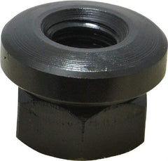 Gibraltar - 1/2-13 Steel Black Oxide Spherical Flange Nut - Grade 12L14, 11/16" High, 1-1/8" Diam x 3/16" High Flange, 1-1/2" Radius - Eagle Tool & Supply