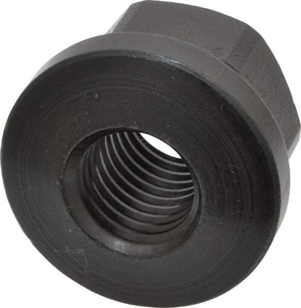 Gibraltar - 3/4-10 Steel Black Oxide Spherical Flange Nut - Grade 12L14, 1" High, 1-5/8" Diam x 1/4" High Flange, 2-1/4" Radius - Eagle Tool & Supply