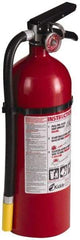 Kidde - 5 Lb, 3-A:40-B:C Rated, Dry Chemical Fire Extinguisher - 4-1/2" Diam x 16.07" High, 195 psi, 18' Discharge in 15 sec, Rechargeable, Seamless Aluminum Cylinder - Eagle Tool & Supply