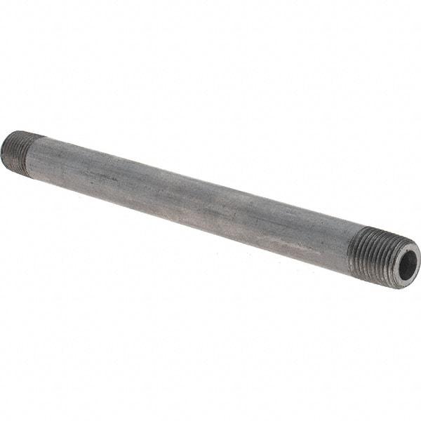 Made in USA - Schedule 80, 1/8" Diam x 4-1/2" Long Black Pipe Nipple - Threaded - Eagle Tool & Supply